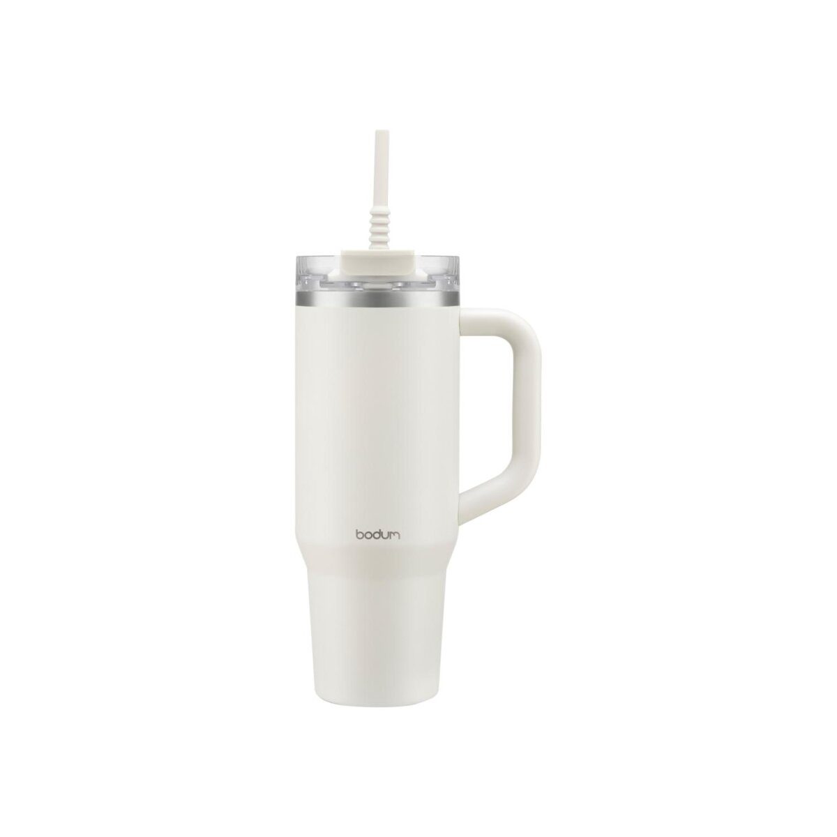Mug de voyage BODUM avec anse et paille en silicone »TRAVELMUG« (blanc/crème)
