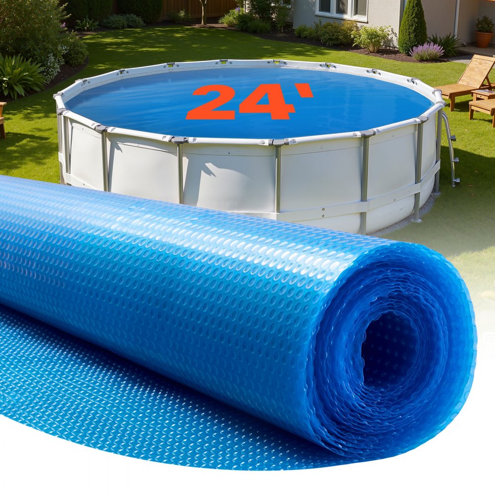 Pool solar tarpaulin round φ 7315 mm, solar film, 0.2 mm pool solar blanket with air cushion & PE material, heat absorption during the day, heat retention at night, solar covers, blue Pool solar tarpaulin round φ 7315 mm, solar film, 0.2 mm pool solar blanket with air cushion & PE material, heat absorption during the day, heat retention at night, solar covers, blue
