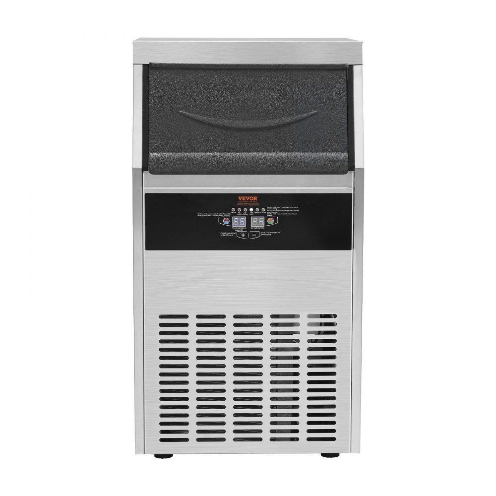 Commercial ice cube maker ice machine 47 kg / 24 h, lightweight cube ice machine 15 kg ice storage capacity 50 ice cubes, ice cube maker made of stainless steel including water filter & ice cream scoop