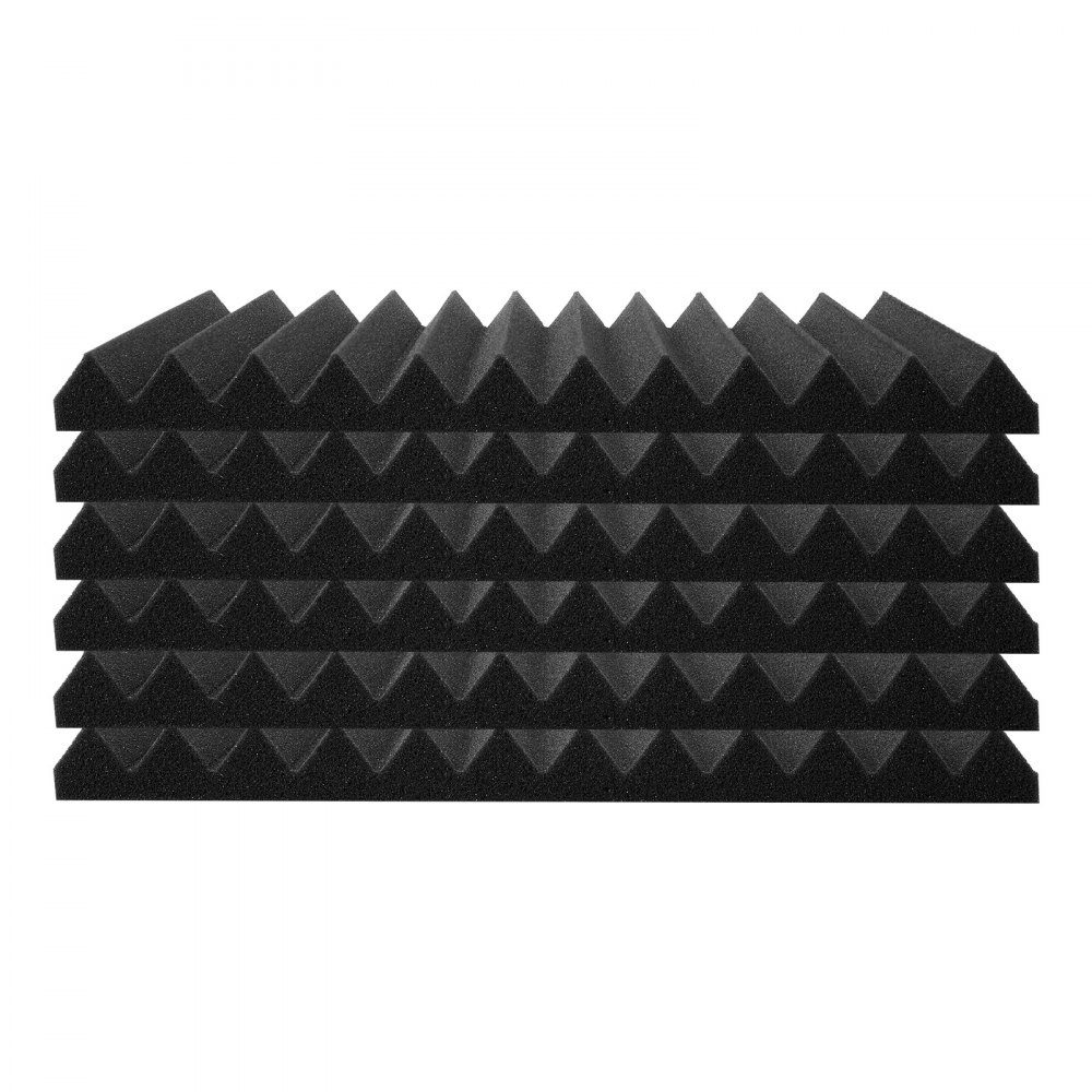 Akustikschaum-Akustikplatten, 52er-Set, 30 x 30 x 2,5 cm, hochdichte schalldichte Wandpaneele, Akustikplatten, Akustikschaummatten für Studiowände und -decken, schwarz