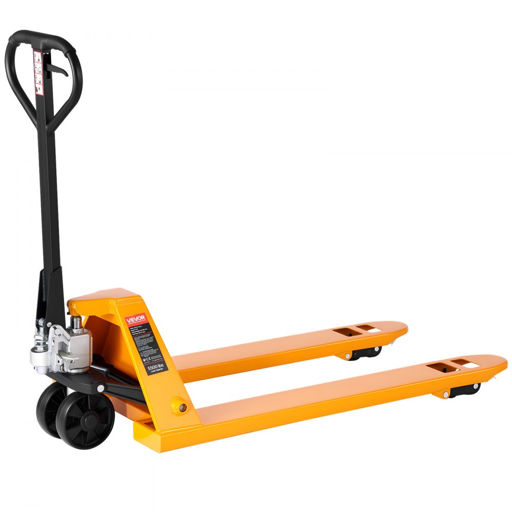 Transpalette, capacité de charge de 2,5 T, transpalette manuel avec fourches de 1220 x 685 mm, transpalette avec hauteur de levage des fourches de 8,5 à 18 cm, transpalette pour usines, entrepôts, supermarchés et chargement de camions