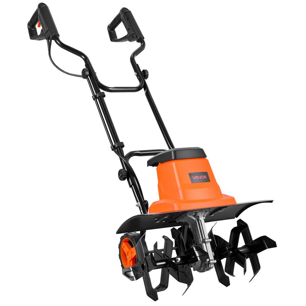 Elektryczna motyka o szerokości roboczej 45 cm, głębokości roboczej 22 cm, motyka z silnikiem o mocy 1500 W, rozdrabniacz gleby, kultywator ze stalowymi zębami i składaną rączką, kultywator do pielęgnacji trawników, podwórek i ogrodów