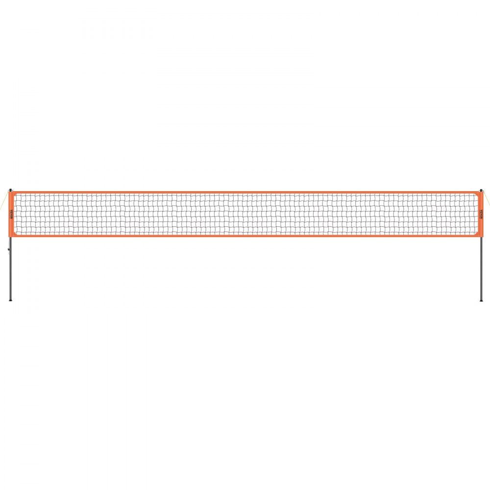 Volleyball Net Height Adjustable Volleyball Net Set, 9.7x2.4m Portable Beach Volleyball Net, Orange Volleyball Net, Foldable Volleyball Net with Volleyball & Carry Bag, for Garden, Beach