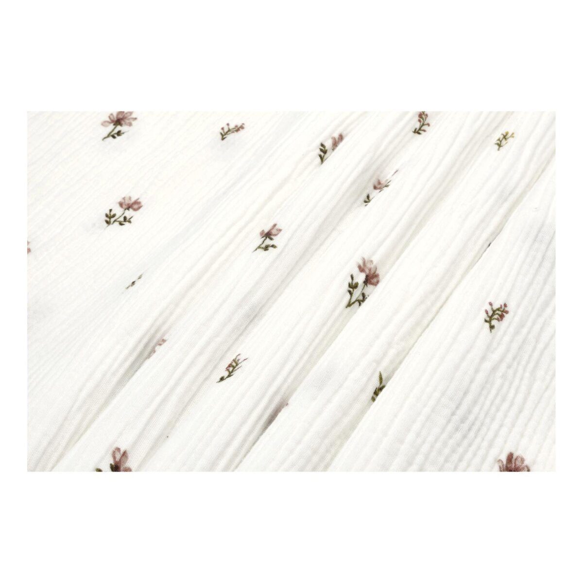LIVARNO® bed linen, made of muslin, 135 x 200 cm, flowers/white
