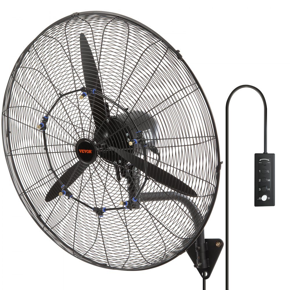 Mistventilator, 29,5 inch waterdichte industriële ventilator, 3 snelheden, 9500 CFM, commerciële of residentiële ventilator voor het koelen van magazijnen, kassen, werkplaatsen