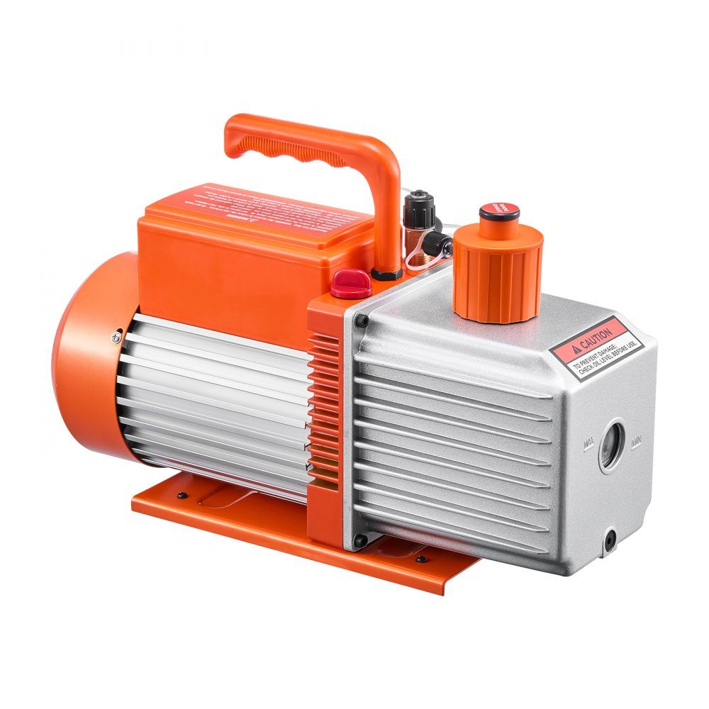 Vacuümpomp 9 CFM HVAC 2-traps draaischuifvacuümpomp voor R134a R22 R410a-systemen Auto AC-vacuümpompset met harsontgassing oliefles voor auto-airconditioneronderhoud