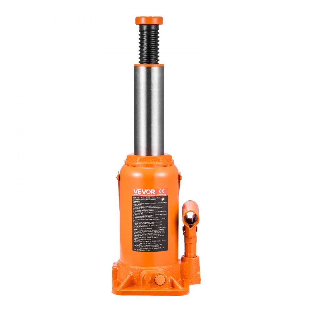 Cric Hydraulique Cric Bouteille 20T 225-435mm Plage de Levage Cric de Timbre Robuste pour Voiture SUV Pickup Réparation de Voiture Ascenseur de Maison Équipement Agricole Orange
