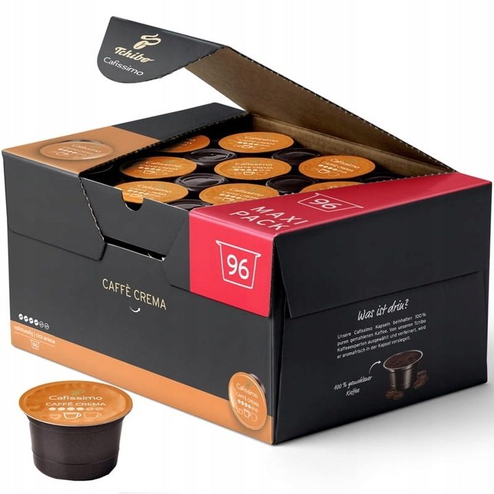 Tchibo Cafissimo Caffè Crema pełnowartościowe kapsułki 2x 96 sztuk 192 kapsułki w zestawie