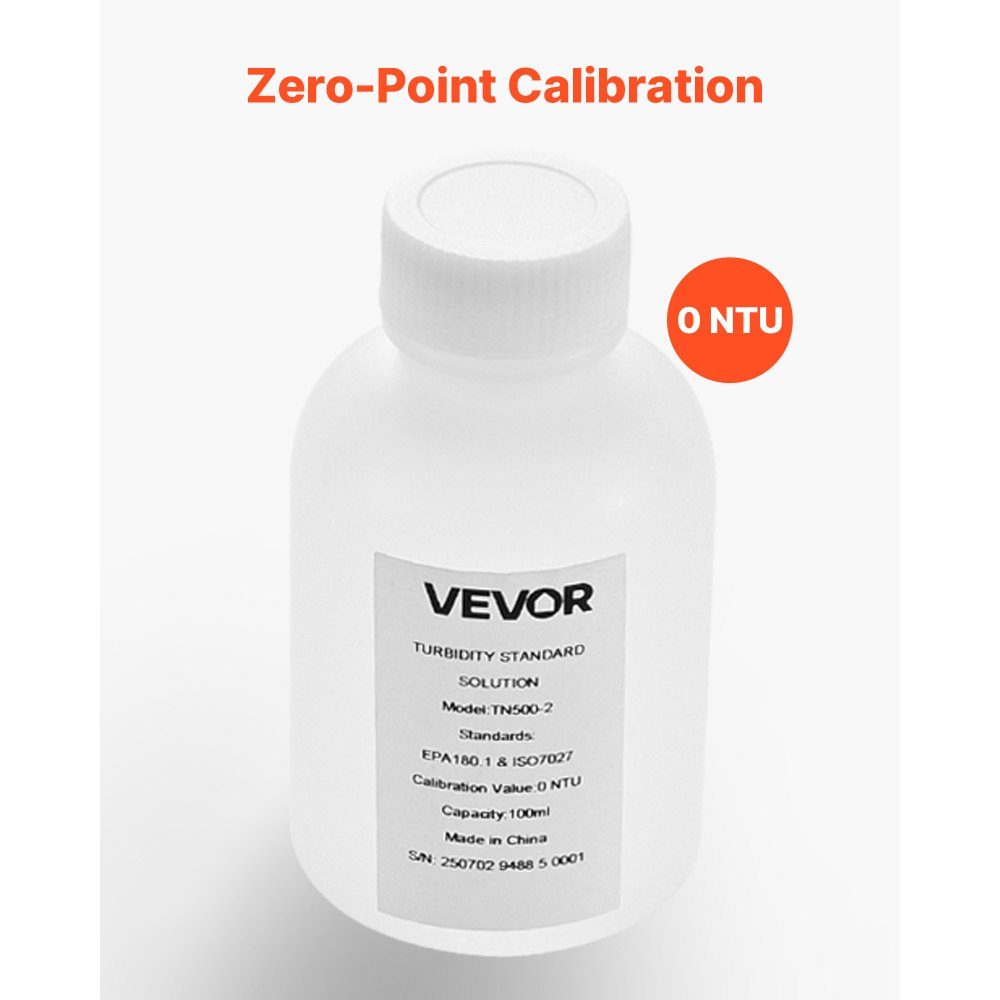 Trübungskalibrierlösung 0 NTU 100 ml, Standard-Trübungslösung zum Nachfüllen von Trübungsmessgeräten, Nulldrift für stabile Konzentration, gebrauchsfertig, geeignet für Weiß-/Rotlicht