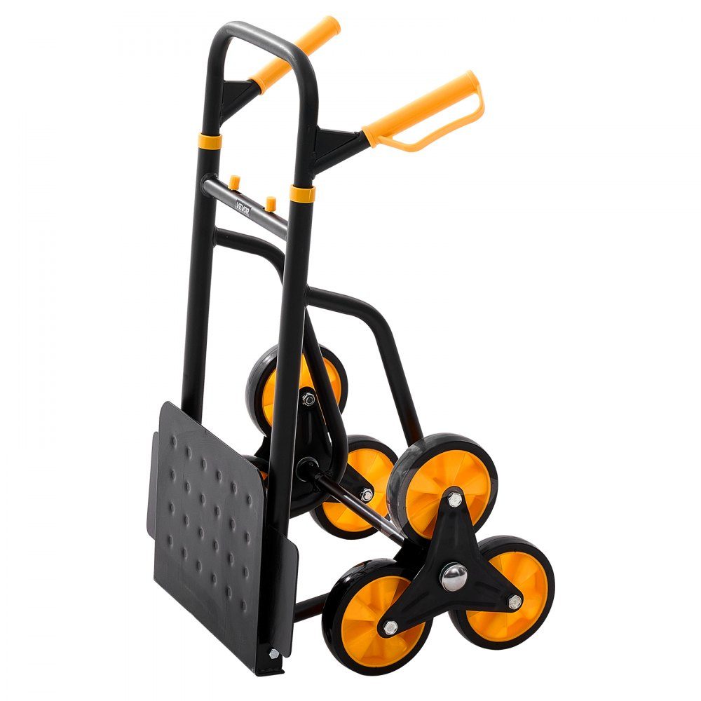 Klappbare Treppensackkarre, Sackkarre mit einer Tragfähigkeit von 200 kg, Treppensteiger mit 6 Rädern und 2 Spanngurten, Transportwagen, Treppenkarre, Stapelkarre, ideal für Haushalt, Einkauf und Lagerung