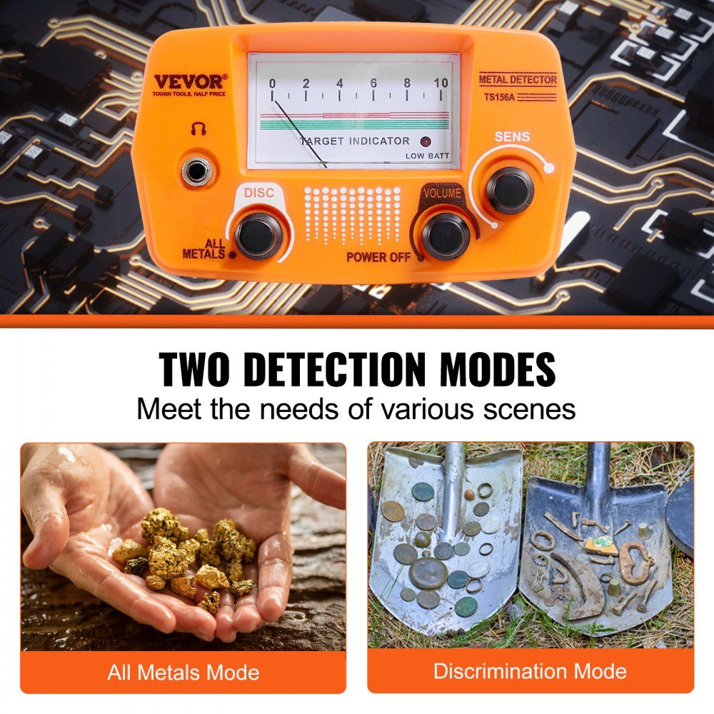 Metal Detector Set for Adults, Multifunctional Professional Detector with 2 Modes, Metal Detector, Waterproof 8" Coil for Greater Depth, with Shovel and Carry Bag