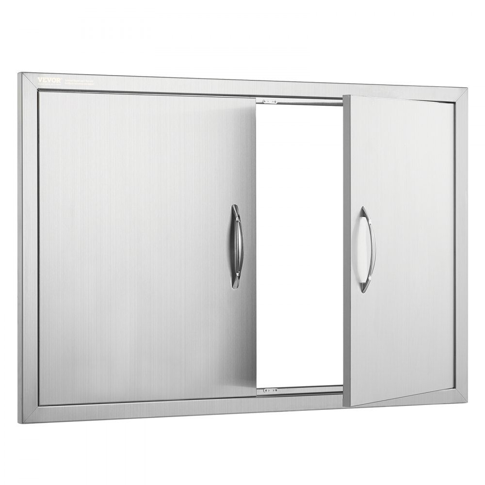 Grill Access Door 915x610x46mm Double Outdoor Kitchen Door Flush Mount Stainless Steel Door Vertical Wall Door with Handles for Grill Island Grill Station Outdoor Cabinet etc
