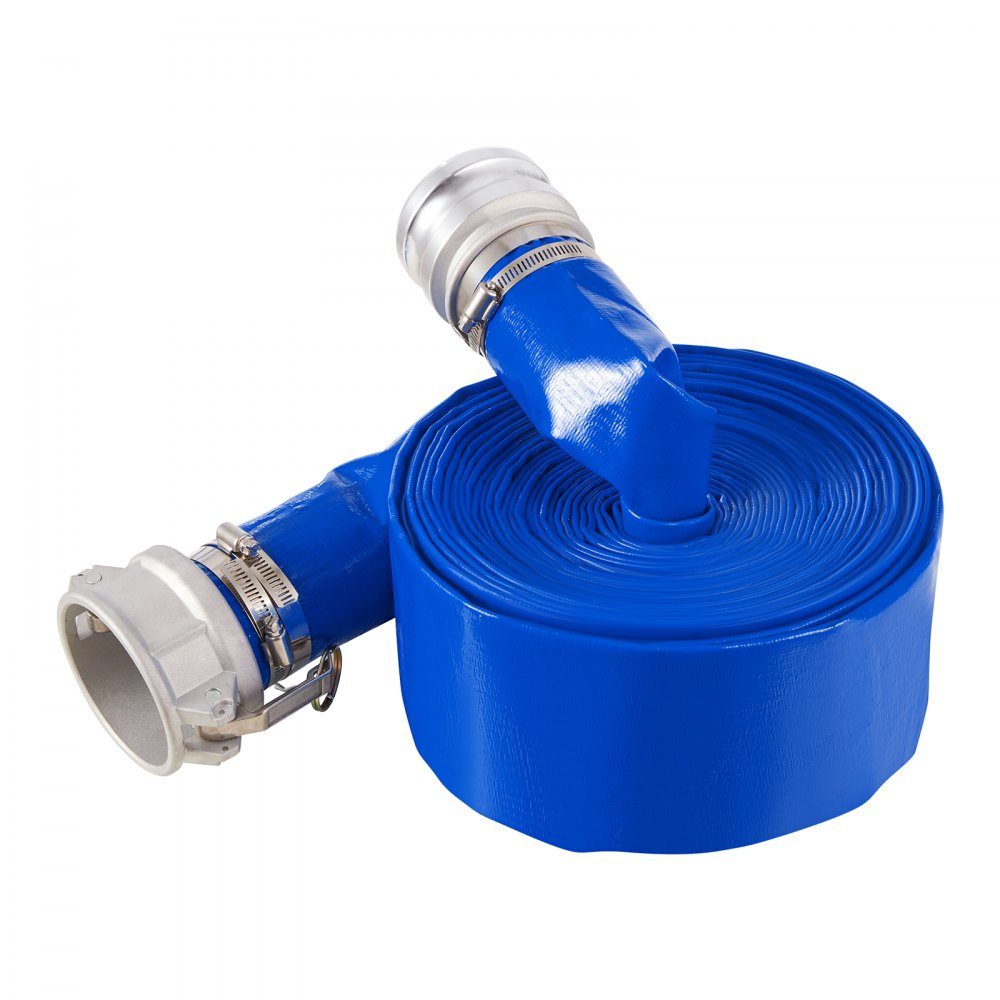 Wąż płaski o wymiarach 76,2 mm x 15,24 m Wąż kanalizacyjny z zaciskami Złącza aluminiowe Camlock Odpowiednie do różnych pomp, oczyszczania ścieków, transportu wody i innych celów