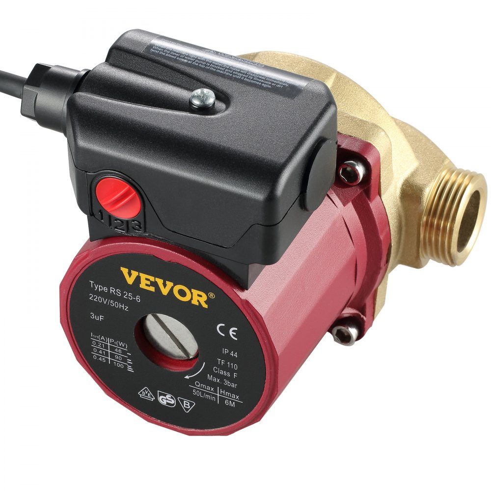 Pompe de circulation d'eau chaude 50L/min, pompe de circulation d'eau 220V 90W, pompe à eau 0,8A, pompe de circulation d'eau, idéale pour machine à laver de douche électronique domestique