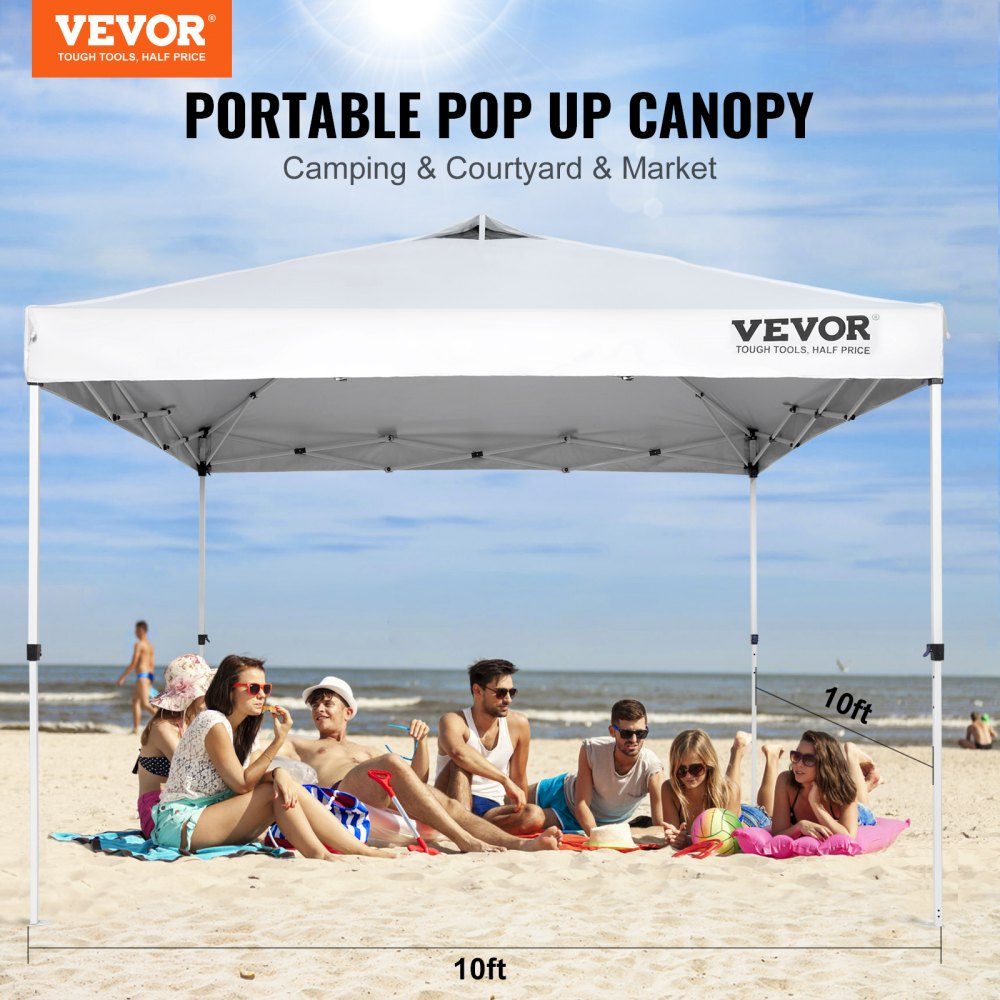 Tonnelle de jardin 120" x 120" x 120" Tente de jardin en tissu enduit d'argent PU 250D tonnelle pliante avec sac de rangement tente de fête tente pop-up pour 6-8 personnes tonnelle de jardin blanche pour voyage de camping