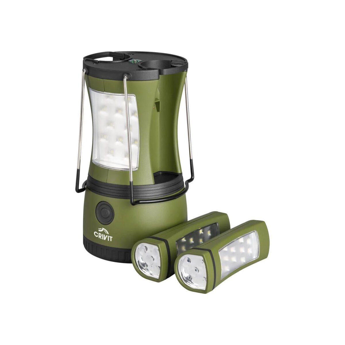 Lampa kempingowa CRIVIT 2w1 (zielona)