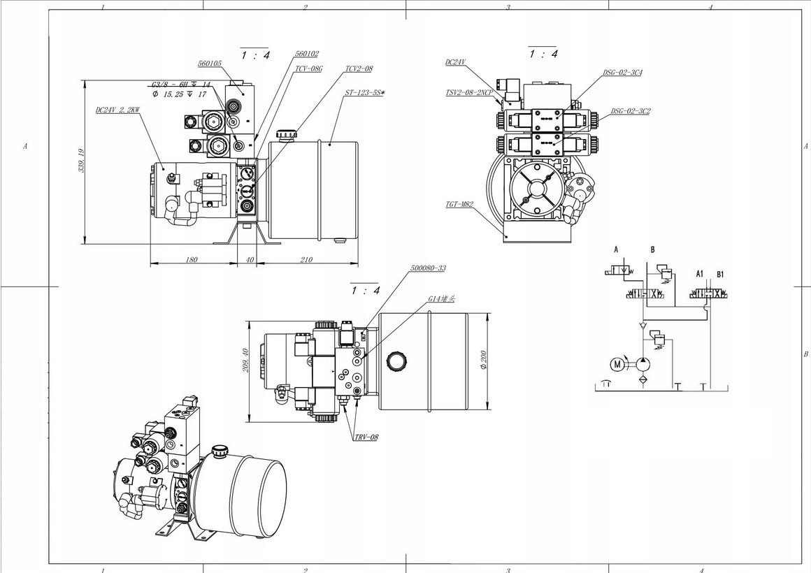 Hydraulikaggregat 2,0 kW – 11L-Tank mit Fernbedienung im XXXL-Starterset