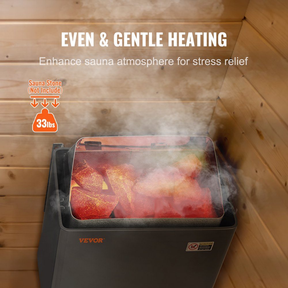 Sauna Heater 8kW 400V 3N Portable Indoor Outdoor Sauna Heater with 3 Hour Timer Built-in Control for 8-12m³ Commercial Hotel Spa Use Shower Max 110°C
