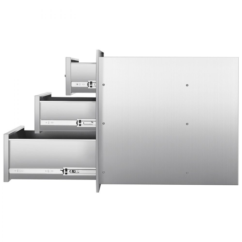 Buitenkeukenladen 46x59x59 cm (BxDxH), driedubbele roestvrijstalen grillladen met handgrepen, grillladen voor buitenkeuken of grilleiland patiogrillstation ladekast