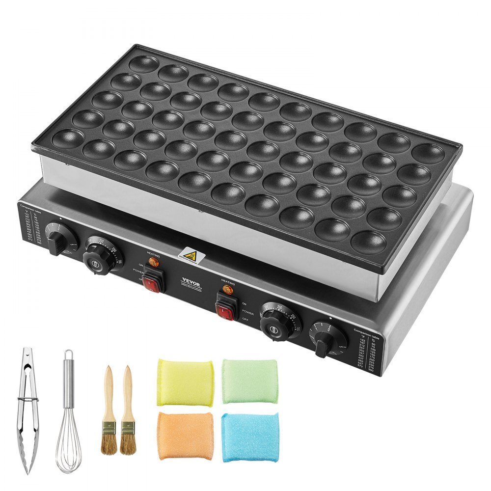 Mini Pancake Machine, Commercial Dutch Mini Pancake Machine, 50pcs 43mm Diameter Dorayaki Baking Machine, 1700W, Dual Temperature and Time Control, in Kitchens and Restaurants