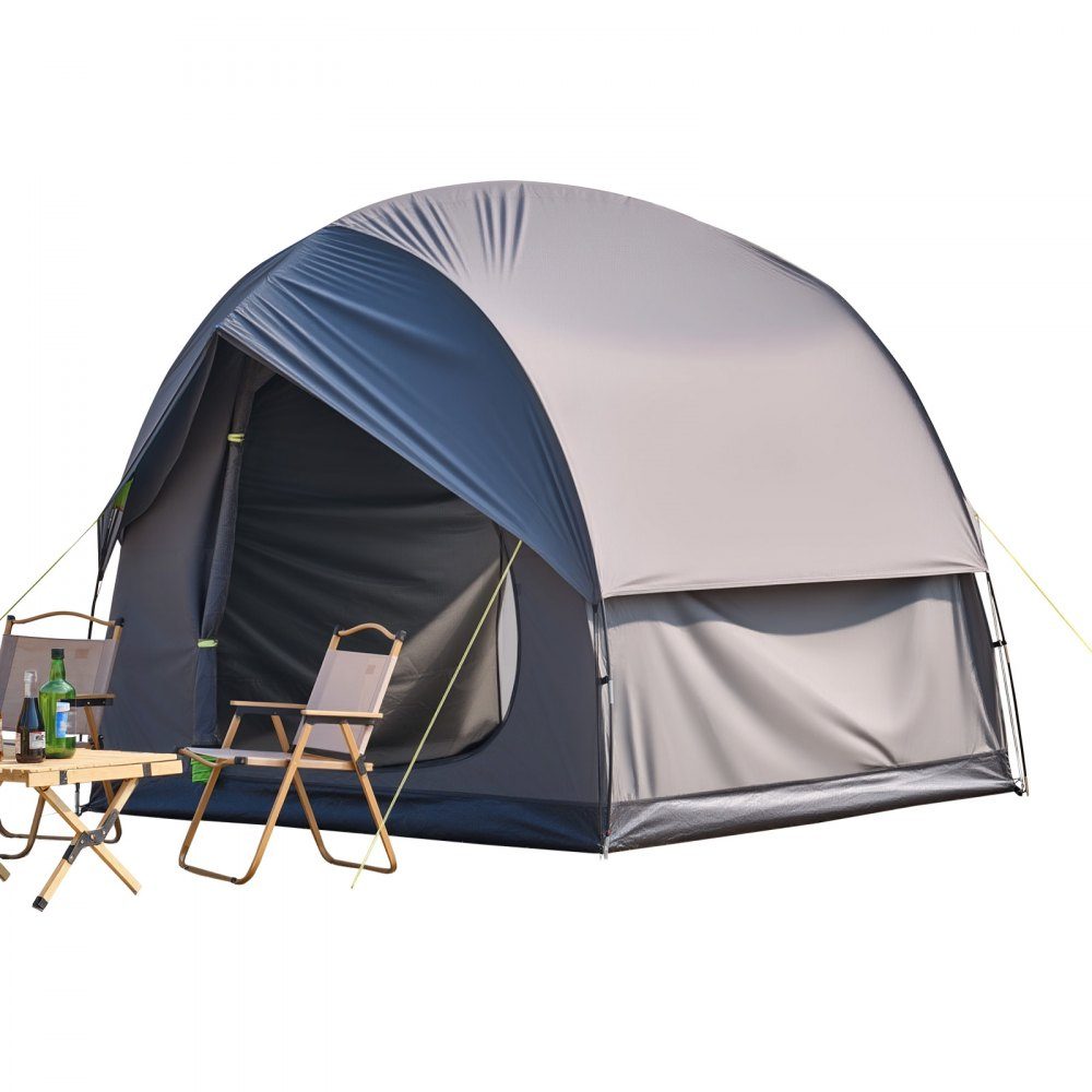SUV Tent Camping Car Tent (240x240x215cm) Waterproof PU2000 Spacious Double Layer Design for 5-8 People SUV Camping Tent with 2 Doors & Mesh Windows & Rain Cover & Bag