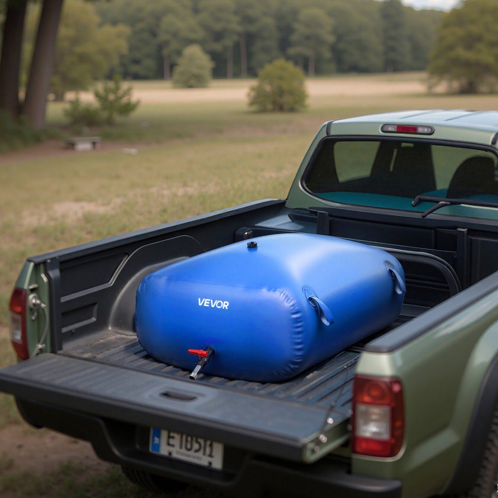 Water Storage Bladder, 330L Water Bag with Faucet, Foldable and Portable Water Bag Made of 1000D PVC, Water Storage for Irrigation System, Drought Resistance and Disasters, Blue