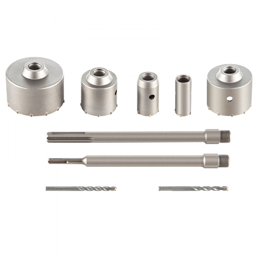 Betonbohrer-Set Lochsäge 11-teilig mit SDS Max/SDS Plus & 2 Zentrierbohrern, Steckbohrer, Senker-Kronenbohrer für Mauerwerk 30-100 mm, Ziegel, Beton, Zement, Steinwandmaterial Betonbohrer-Set Lochsäge 11-teilig mit SDS Max/SDS Plus & 2 Zentrierbohrern, Steckbohrer, Senker-Kronenbohrer für Mauerwerk 30-100 mm, Ziegel, Beton, Zement, Steinwandmaterial
