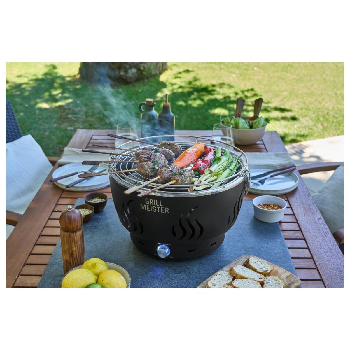 GRILLMEISTER houtskoolgrill GAG 34 D1, met actieve ventilatie