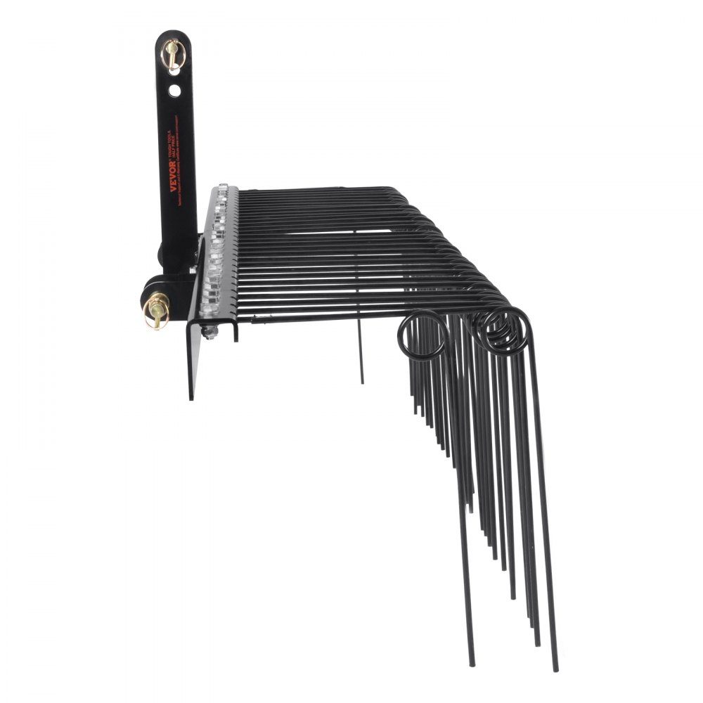 Anhängerrechen, 1830 mm gezogener Vertikutierer mit 32 Stahlzinken, Rasenrechen zum Anbau an Kategorie 1, 3-Punkt-Anbau für Traktor, für Laub, Tannennadeln, Stroh und Gras