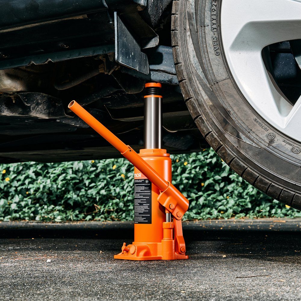 Cric bouteille hydraulique d'une capacité de 10 T, plage de levage de 235 à 470 mm, cric bouteille avec système de soudage pour la réparation de voitures SUV, pick-up, cric orange haute performance