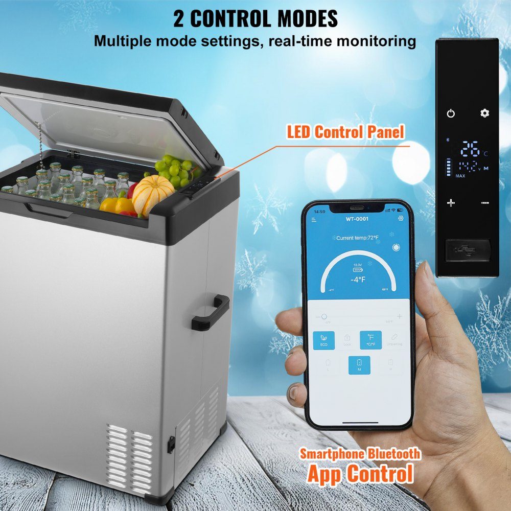 Car Refrigerator, 12V Car Refrigerator, 70L Portable Single Zone Freezer, Adjustable Range from -4℉ to 68℉, 12/24V DC und 100-240-V-AC- Compressor Cooler for Outdoor, Camping, RV
