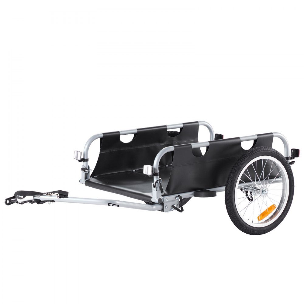 Remorque à vélo, capacité de charge de 45 kg, remorque de transport, pliable et escamotable, dégagement rapide avec attelage universel, roues de 41 cm, Réf. lecteurs de sécurité, convient aux roues de vélo de 558,8 à 711,2 mm