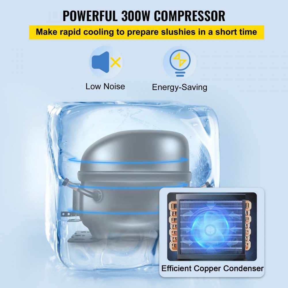 Commerciële Slushy Machine 6L Cups Single Bowl Slush Ice Cream Maker 300W 220V Roestvrij staal Margarita Smoothie Vriezer Drankmaker Slushie Machine voor supermarkten, cafés, restaurants, bars
