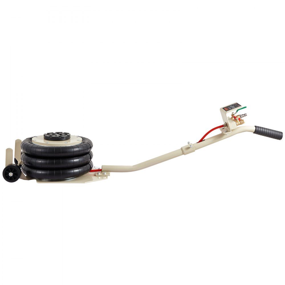 Pneumatischer Wagenheber, Luftheber, 3T, Weiß, Dreifachbeutel-Luftheber, 140–450 mm Hubhöhe, Airbag-Luftheber mit langem Griff, 5-Minuten-Hebeluftheber für SUV, LKW, Auto usw