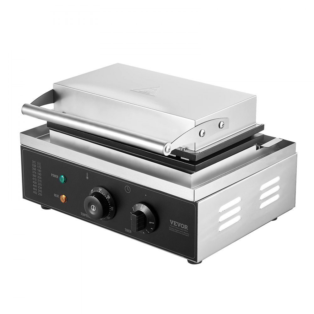 Commercial Waffle Iron Waffle Maker 6pcs 1500W Non-Stick Stainless Steel Corn Hot Dog Waffle Maker with Temperature and Time Control for Restaurant Bakery Snack Bar Family