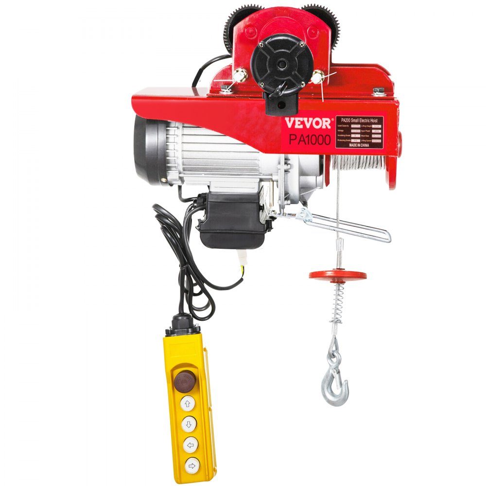 Elektrische lier 220V elektrische kettingtakel 1000 kg 1800 W met bedrade afstandsbediening 1,4 m elektrische lier voor werkplaats, garage, magazijn, industrieel hijsen van zware lasten – Artikelnr. HT-22271