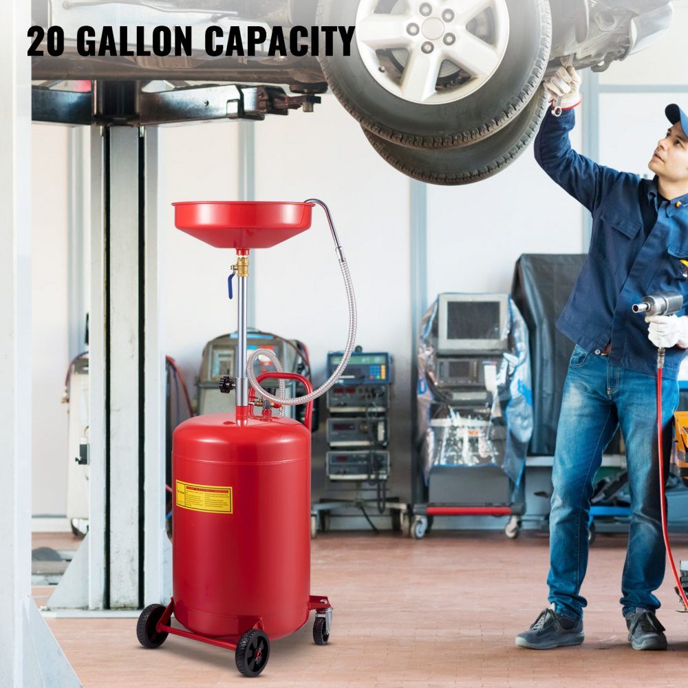 Waste Oil Drain Tank Portable Oil Drain 75.7L Air Powered Drain