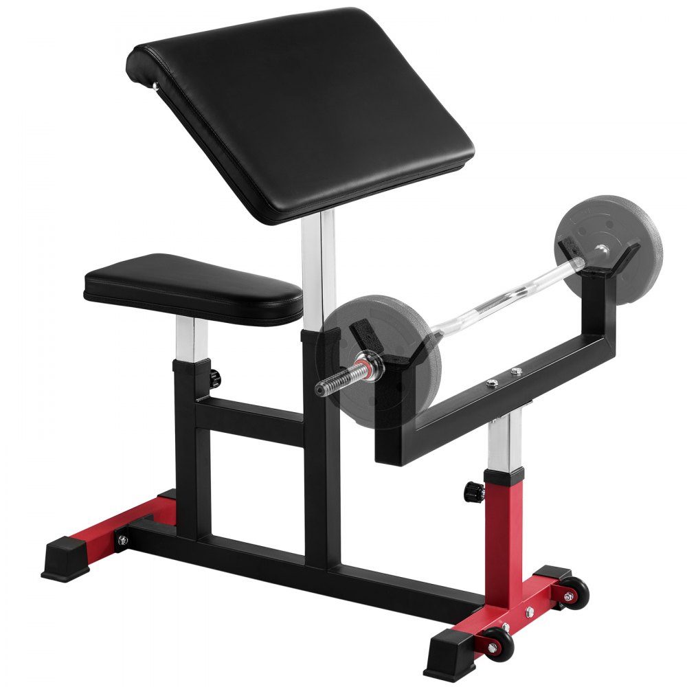 Preacher Curl Bench Biceps Machine for Strength Training, (Max Load 200kg), Home Fitness Equipment, Seated Barbell and Dumbbell Biceps Station, Adjustable Weight Benches