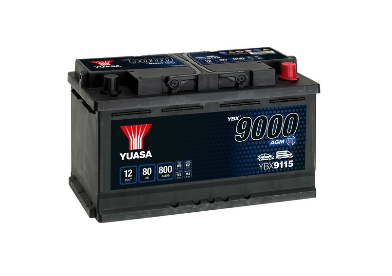Yuasa Ybx9115 Agm 80ah 800a P+