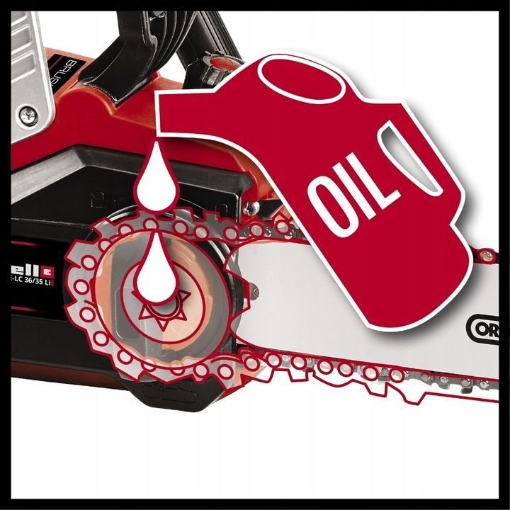 Einhell Akku-Kettensäge GE-LC 36/35 Li-Solo Power X-Change + Einhell Ladegerät mit 2X 3,0Ah PXC Starterkit