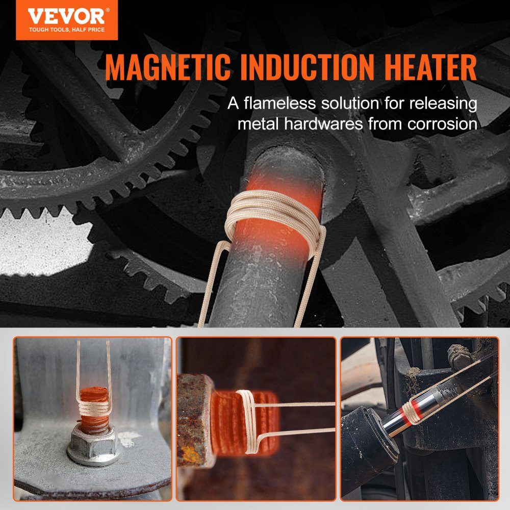 Magnetic Induction Heater Kit, 1KW Induction Heater, Bolt Induction Heater with 8 Induction Coils, Induction Heater Bolt Remover for Removing Bolts and Nuts