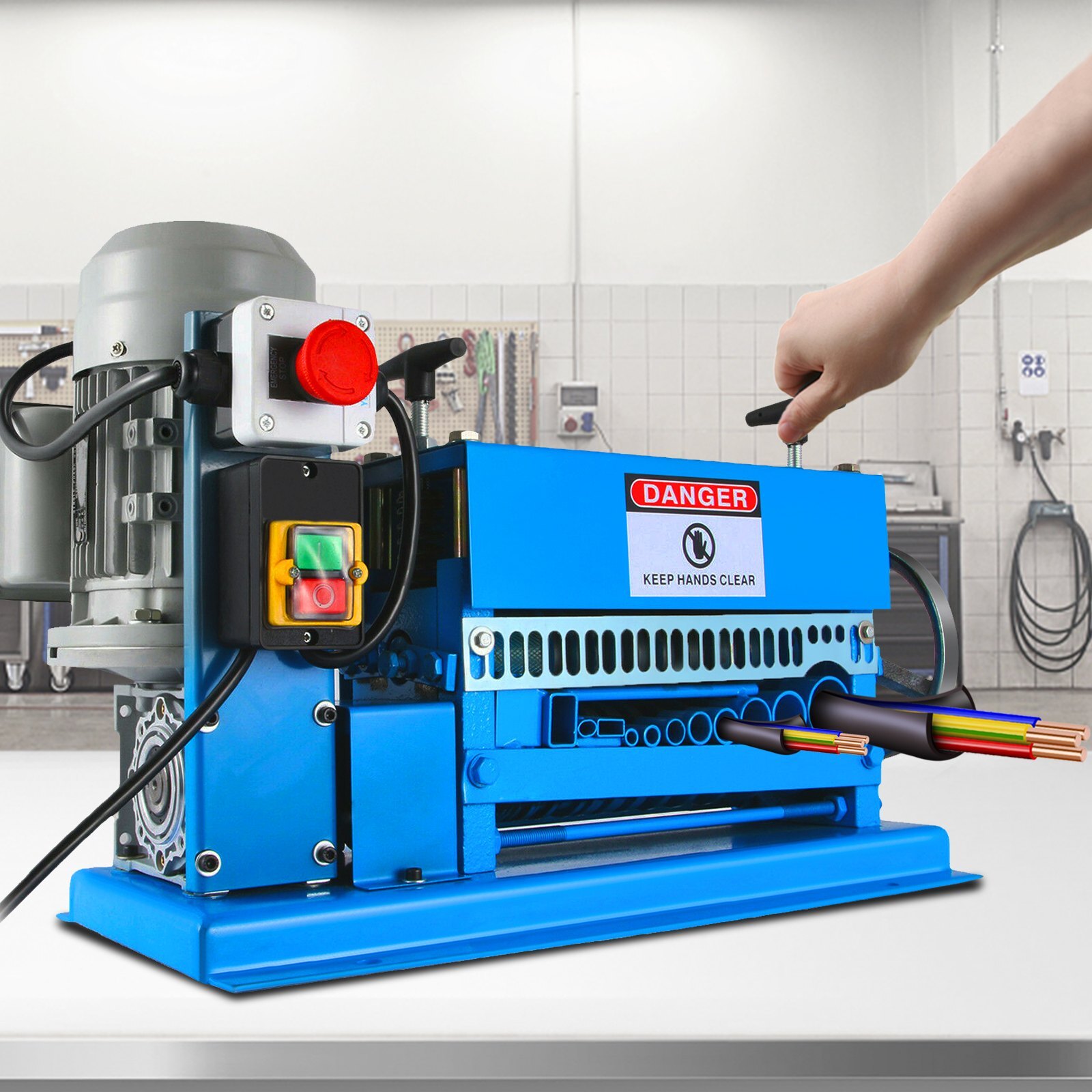 Elektrische kabelschilmachine Kabelstripmachine 1,5-38 mm draadstripmachine 370W kabelschilmachine 220V kabelstripgereedschap 11 gaten 10 bladen draadstripmachine Elektrische kabelschilmachine Kabelstripmachine 1,5-38 mm draadstripmachine 370W kabelschilmachine 220V kabelstripgereedschap 11 gaten 10 bladen draadstripmachine
