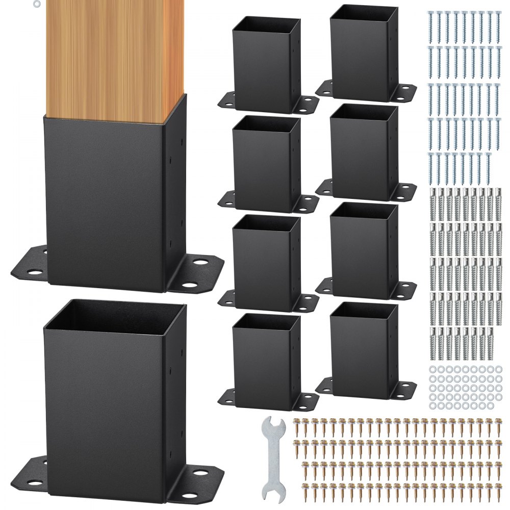 4x4 paalsteunen 10 stuks, binnenmaat 91,44 x 91,44 mm paalsteunen, robuuste gepoedercoate paalankers, matzwarte houten paalsteunen voor tuinpaviljoen, terrasleuning, terrasbodemplaat 4x4 paalsteunen 10 stuks, binnenmaat 91,44 x 91,44 mm paalsteunen, robuuste gepoedercoate paalankers, matzwarte houten paalsteunen voor tuinpaviljoen, terrasleuning, terrasbodemplaat