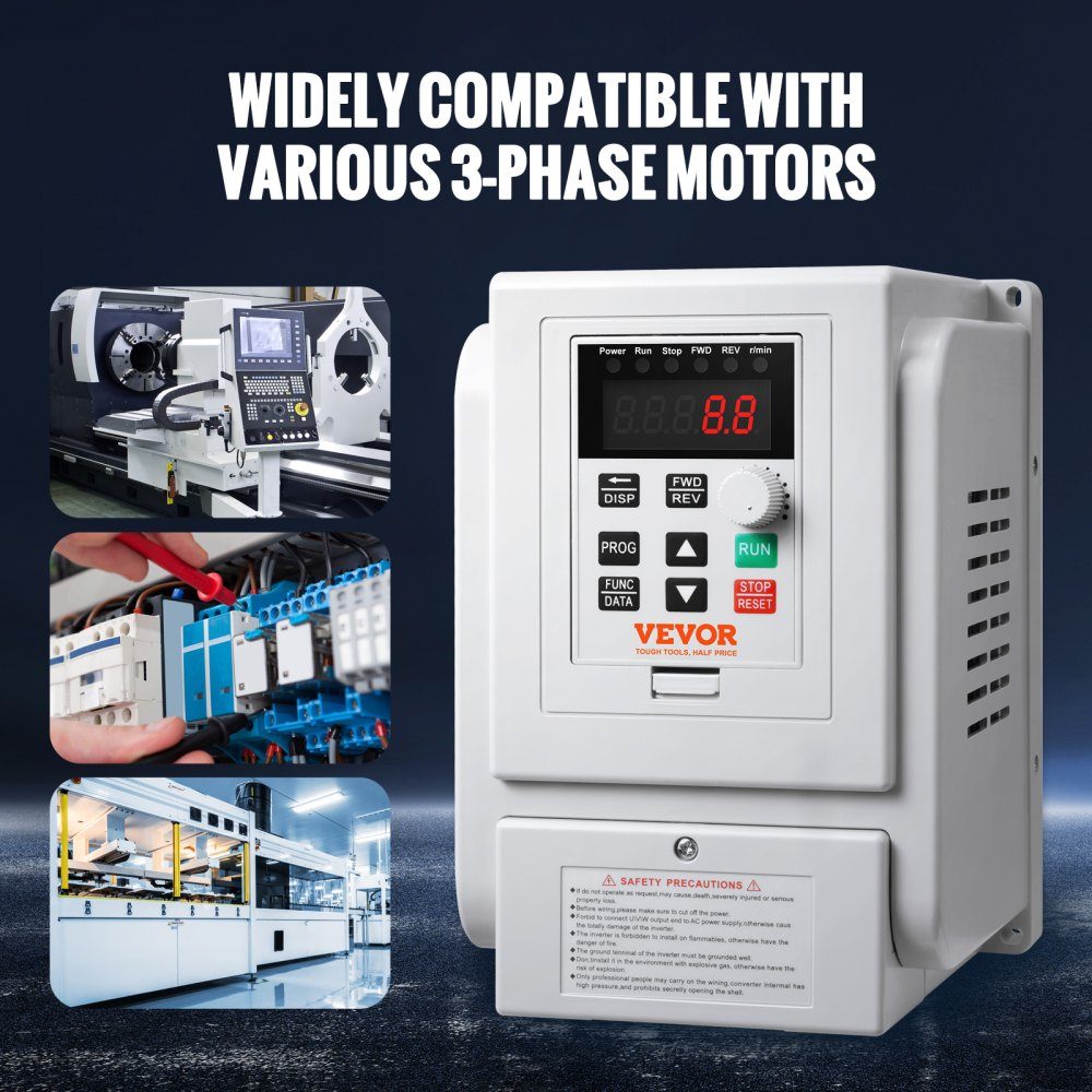2,2kW 10A 3HP frequentieomvormer VFD AC 220-240V frequentieregelaar snelheidsregelaar frequentieomvormer omvormermotor VFD omvormer variabele frequentie driver inclusief 20cm stuurkabel
