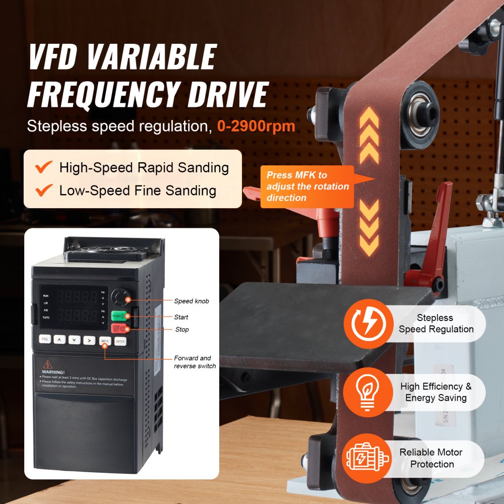 Bandschuurmachine 3-in-1 bandschuurmachine schuurmachine 1828,8x50,8mm VFD 1500W Bandschuurmachine 3-in-1 bandschuurmachine schuurmachine 1828,8x50,8mm VFD 1500W