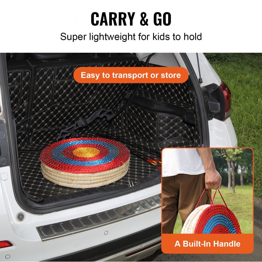 508mm Archery Target, Handmade Straw Bow Target for Recurve Bow, Compound Bow or Longbow, Traditional Bow Arrow Target for Kids, Teens, Adults, Archery