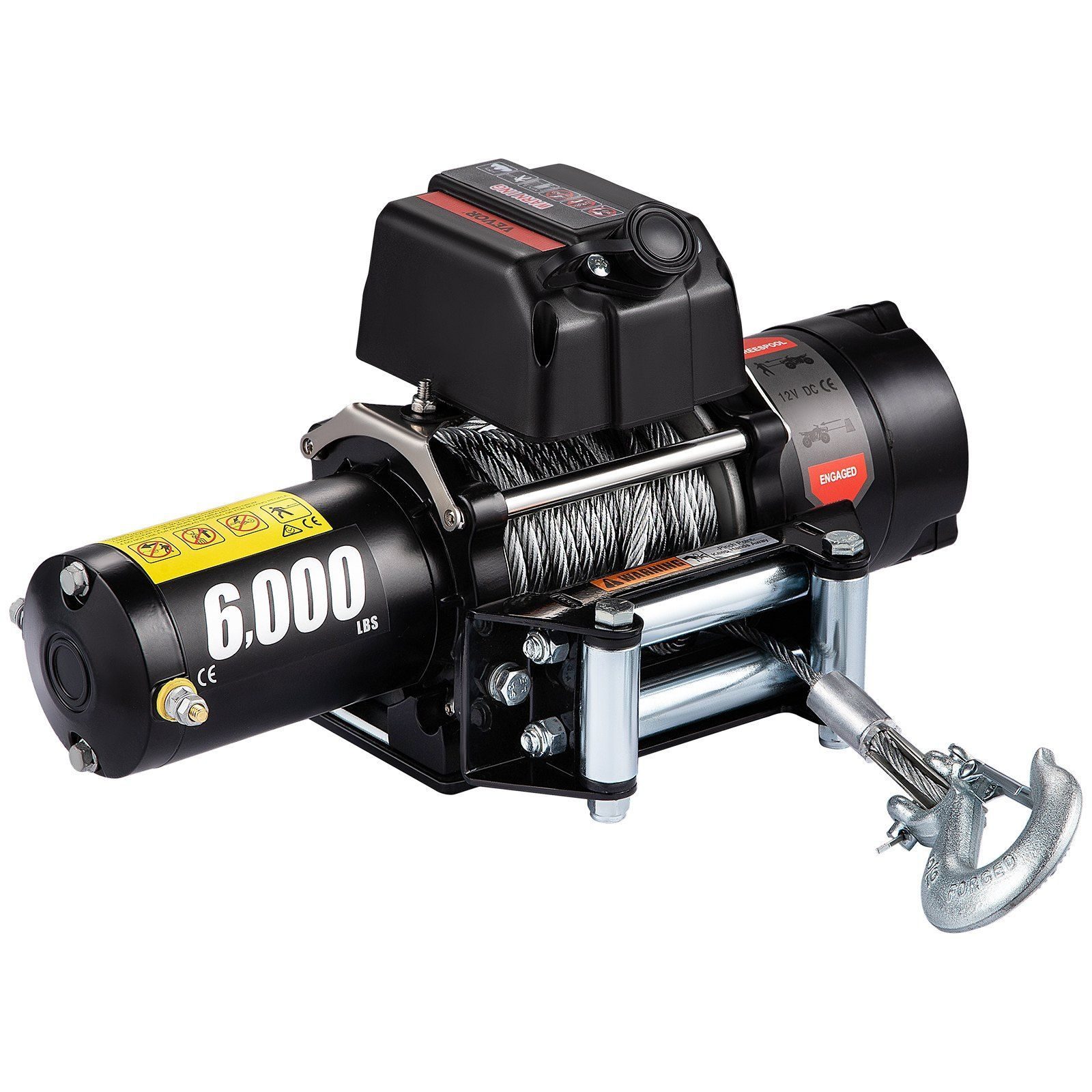 Electric winch 2.7t winch 13m motor winch radio remote control with accessory set