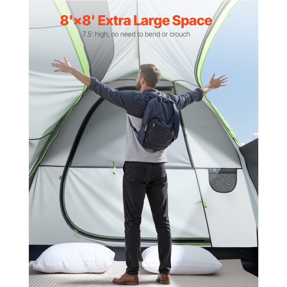 SUV Tent Camping Car Tent (240x240x215cm) Waterproof PU2000 Spacious Double Layer Design for 5-8 People SUV Camping Tent with 2 Doors & Mesh Windows & Rain Cover & Bag