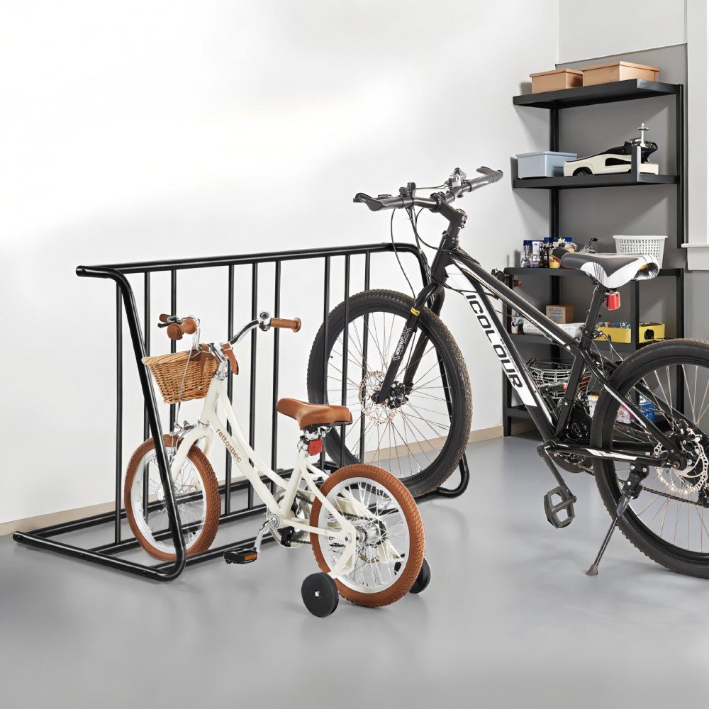 Porte-vélos pour 6 vélos, support de vélo autoportant compatible avec les pneus de 76,2 mm, porte-vélos double face en acier au carbone pour allées, garages et utilisation en intérieur