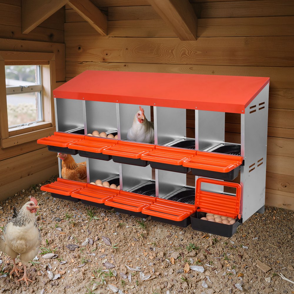 Legenest 10 Fächer, Abrollnest aus Metall mit schützenden Auffangdeckeln, Abrollnest, Hühnernest, ideal für Hühner, Enten, Hähnchen & anderes Geflügel, 1320x525x790 mm Legenest 10 Fächer, Abrollnest aus Metall mit schützenden Auffangdeckeln, Abrollnest, Hühnernest, ideal für Hühner, Enten, Hähnchen & anderes Geflügel, 1320x525x790 mm